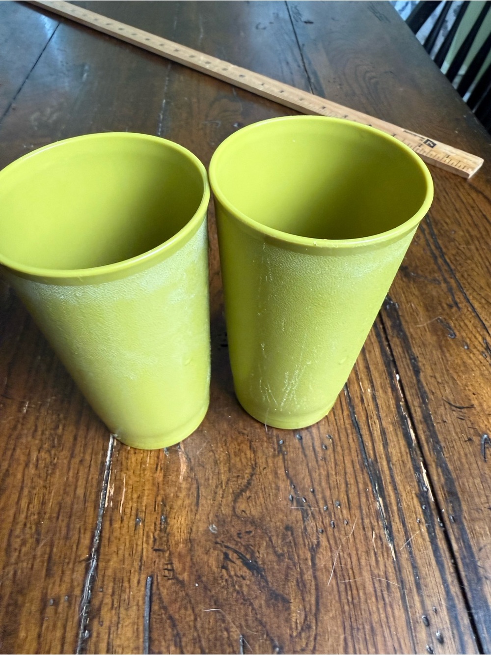 Vintage‎ Tpoerware Harvest Green Durable Tumblers - Set of 2